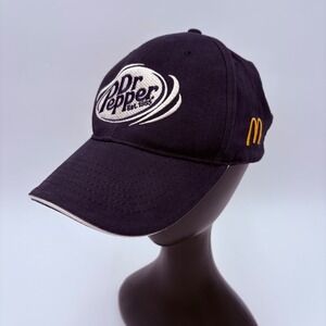 Dr‎ Pepper McDonald's Embroidered Baseball Cap Navy Blue Adjustable Strap